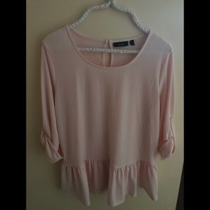 Pink Dressy Peplum Top🌸